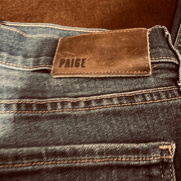 Paige Federal Slim Straight Jeans Mens 36 (36x28) Blue Dark Wash Stretch USA - Picture 3 of 6